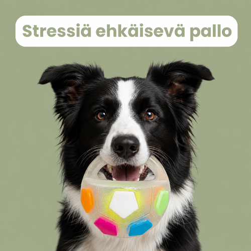 Stressiä lievittävä pallo koiralle